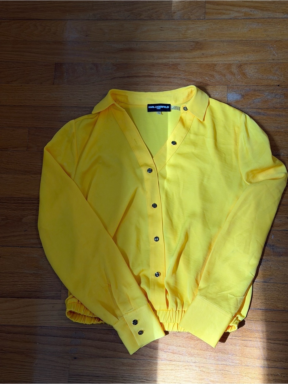 Karl Lagerfeld Canary Yellow Button-Down Shirt